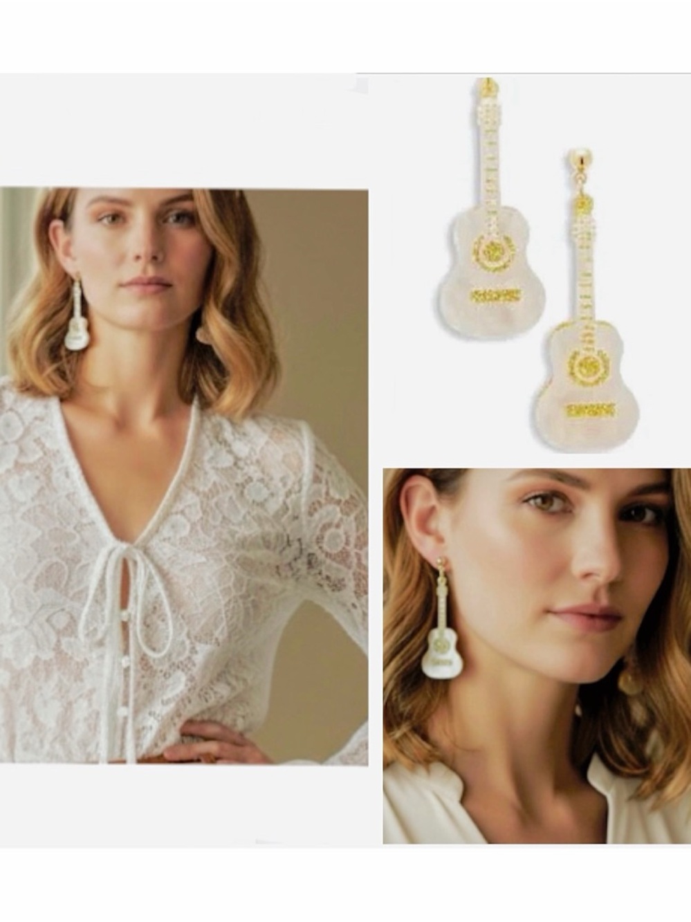 LEITH Glitter Guitar Drop Earrings